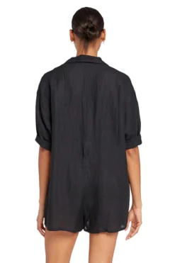 Playa Belted Waist Romper -Beachwear Threads 101457 ECBLA 163726