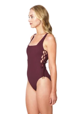 Sanctuary Pucker Over The Shoulder One Piece Swimsuit -Beachwear Threads 104097 RETG 166700