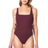 Sanctuary Pucker Over The Shoulder One Piece Swimsuit
