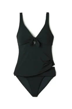 Ava Over The Shoulder Tankini Top -Beachwear Threads 221710 Tankini Top Black Laydown