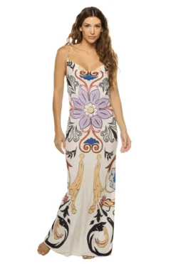 Scrolls Slip Maxi Dress