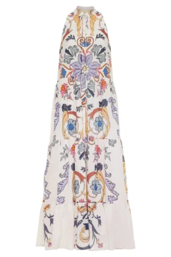 Scrolls Marieta Maxi Dress -Beachwear Threads 223D11 Apparel Dress Scrolls Multi Gard Laydown