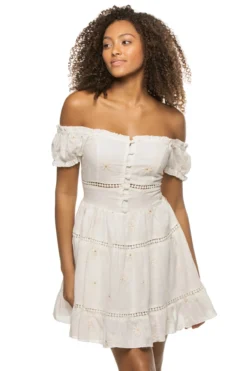 Marguerite Off Shoulder Mini Dress