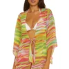 Striped Chiffon Kimono