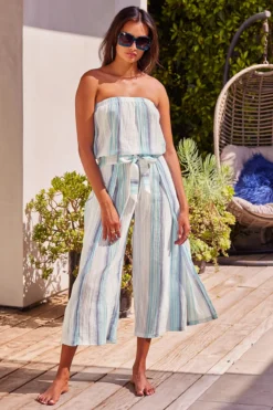 La Hana Strapless Jumpsuit -Beachwear Threads 2952371 Apparel Jumpsuit Gulf Multi Lifestyle1