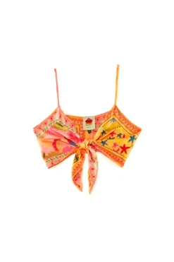Farm Rio Mixed Scarves Crop Top -Beachwear Threads 302938 Apparel Top Multi Laydown