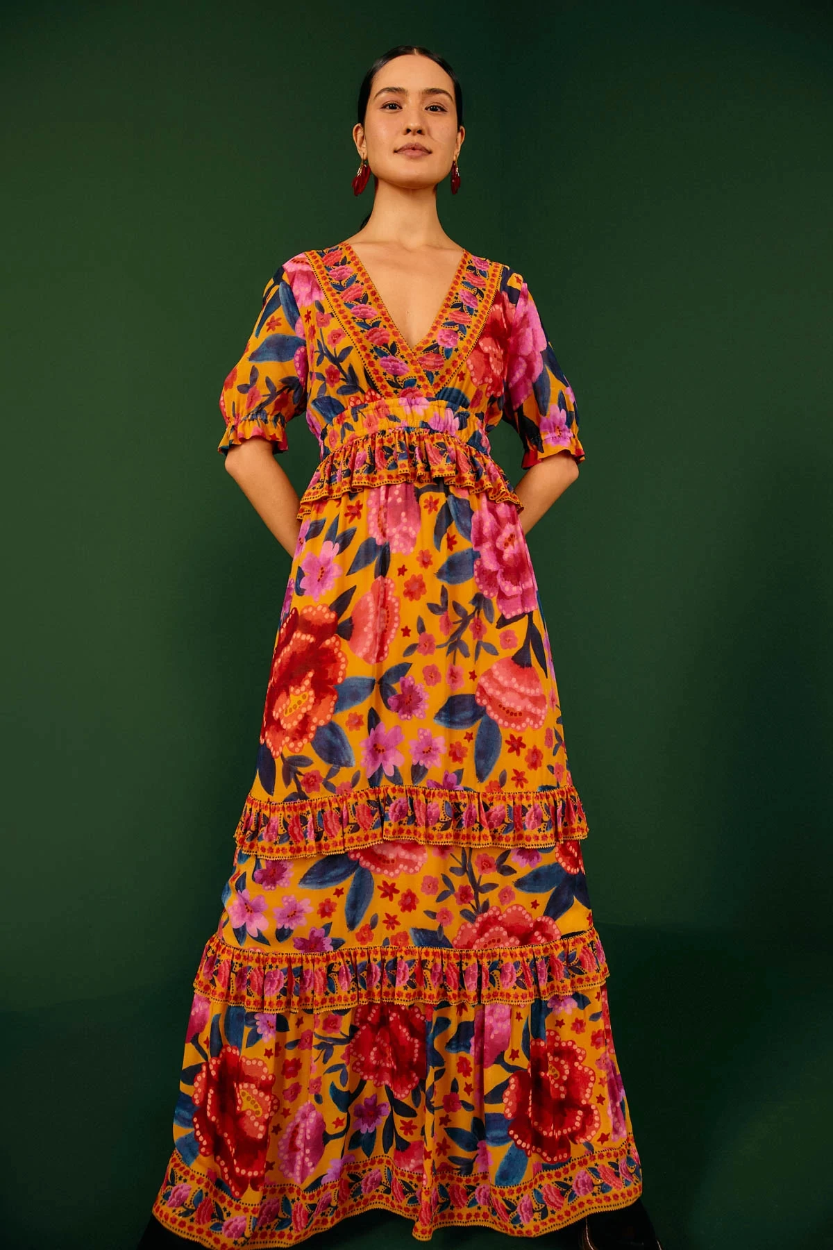 Farm Rio Floral Dream Ruffle Maxi Dress 3 Farm Rio Floral Dream Ruffle Maxi Dress - Image 3
