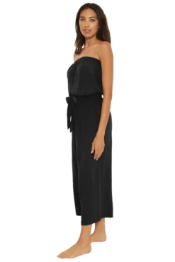 Strapless Tie Waist Jumpsuit -Beachwear Threads 3052271 Apparel Jumpsuit Black Side