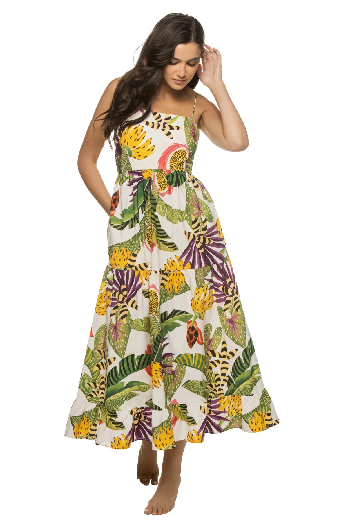 Farm Rio Striped Forest Maxi Dress 1 Farm Rio Striped Forest Maxi Dress