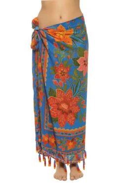 Farm Rio Blue Tropical Tapestry Sarong