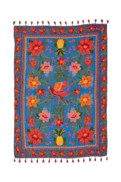 Farm Rio Blue Tropical Tapestry Sarong -Beachwear Threads 307139 Apparel Bottom Blue Tropical Laydown