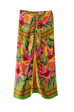 Farm Rio Toucans Scarf Wrap Skirt -Beachwear Threads 308275 Apparel Bottom Toucans Scarf Laydown