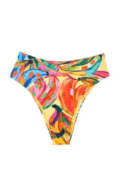 Farm Rio Colorful Bananas High Waist Bikini Bottom -Beachwear Threads 308507 Bikini Bottom Colorful Banana Laydown