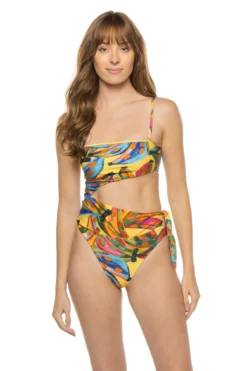 Farm Rio Colorful Bananas Bandeau Monokini -Beachwear Threads 308508 One Piece Swimsuit Colorful Banana Front