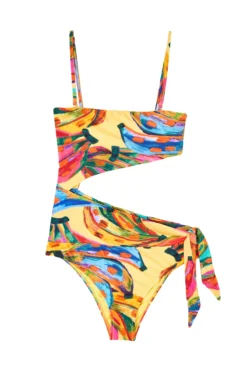 Farm Rio Colorful Bananas Bandeau Monokini -Beachwear Threads 308508 One Piece Swimsuit Colorful Banana Laydown