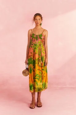 Farm Rio Sunrise Scenario Midi Dress -Beachwear Threads 309579 Apparel Dress Multi Lifestyle