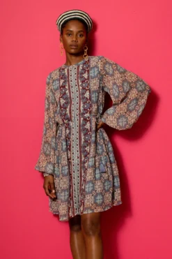 Josefina Caftan -Beachwear Threads 322D09 Apparel Dress Algarve Blue Lifestyle1