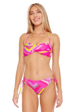 Stripe Bandeau Bikini Top -Beachwear Threads 3403225 Bikini Top Multi Front2