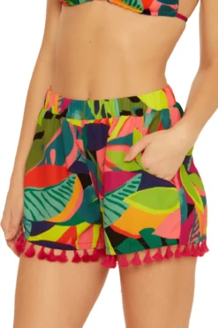 Rainforest Tassel Shorts -Beachwear Threads 3554035 Apparel Bottom Multi Side