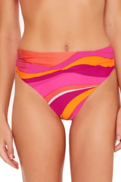 Vivid Vista Shirred High Waist Bikini Bottom