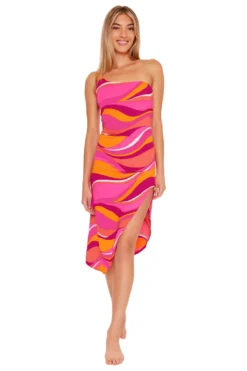 Vivid Vista Asymmetrical Midi Dress