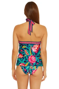 India Garden Reversible High Neck Tankini Top -Beachwear Threads 3673535 Tankini Top Multi Back
