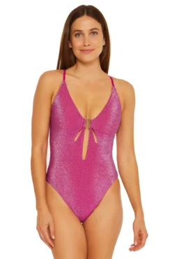 Cosmos Metallic M-Wire Cutout Maillot One Piece Swimsuit