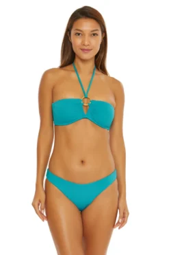 Ripple Rib Ring Bandeau Bikini Top