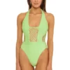Maillot Halter Plunge One Piece Swimsuit
