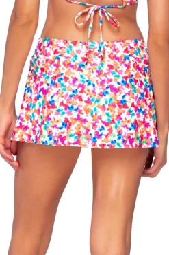 Sporty Swim Skirt -Beachwear Threads 40BCONFE Bikini Bottom Confetti Back