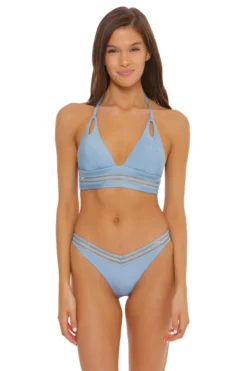 Chambray Banded Halter Bikini Top