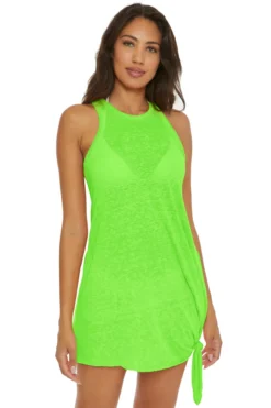 Tie Side High Neck Mini Dress