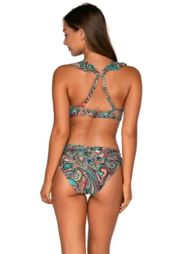 Willa Wireless Bralette Bikini Top (D+ Cup) 5 Willa Wireless Bralette Bikini Top (D+ Cup) -Beachwear Threads 546TANDAL Bikini Top Andalusia Back1