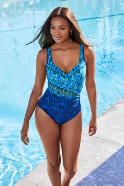 Miraclesuit Alhambra Its A Wrap One Piece Swimsuit 5 Miraclesuit Alhambra Its A Wrap One Piece Swimsuit -Beachwear Threads 6553880 One Piece Swimsuit Blue Multi Lifestyle