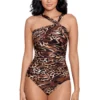 Miraclesuit Ocicat Europa Asymmetrical One Piece Swimsuit