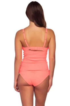 Serena Tankini Top (D+ Cup) 7 Serena Tankini Top (D+ Cup) -Beachwear Threads 709TNEOCO Tankini Top Neon Coral Back3