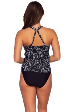 Elsie Tankini Top (E-H Cup) -Beachwear Threads 738TEFGLOSPA Tankini Top Lost Palms Back2