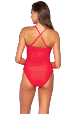 Simone Tankini Top -Beachwear Threads 81TGERAN Tankini Top Geranium Back1