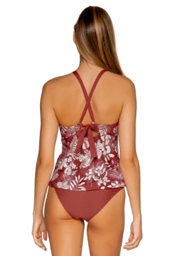 Mia High Neck Tankini Top 5 Mia High Neck Tankini Top -Beachwear Threads 87THAWHI Tankini Top Hawaiian Hideaway Back