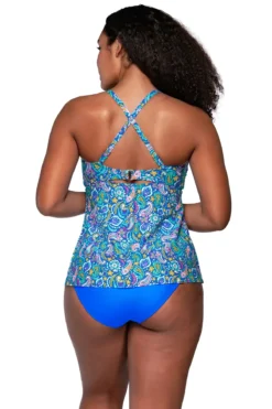 Tori Bandeau Tankini Top -Beachwear Threads 955TPERSK Tankini Top Persian Sky Back1