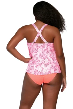 Sadie Tankini Top -Beachwear Threads 964TCORCO Tankini Top Coral Cove Back1