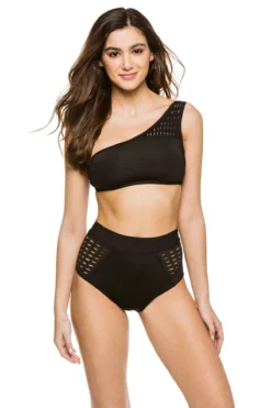 Cutout Asymmetrical Bikini Top