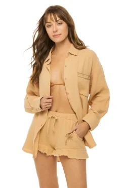 Palm Tree Shirt Dress