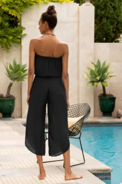 Cropped Bandeau Jumpsuit -Beachwear Threads BEC BLACK BL Jumpsuits Lifestyle2 103449