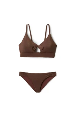Charlie Shimmer Bralette Bikini Top -Beachwear Threads CHARLIE M Bikini Top Cocoa Shimmer Laydown