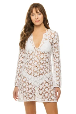 Sage Crochet Mini Dress