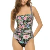 Johnny Was Ardella Butterfly Shirred One Piece Swimsuit