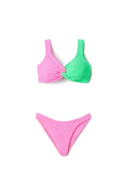 Duo Chelsea Two Piece Bikini Set -Beachwear Threads DUO CHELSEA Bikini Set Bubblegum Lime Laydown