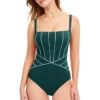 Line Up Square Neck One Piece Swimsuit