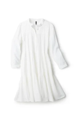 Button Front Dress -Beachwear Threads EM0909 Apparel Dress White Laydown
